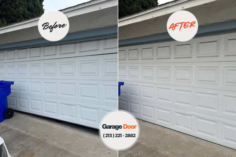 Before and after: garage door repair Essex Village, CT